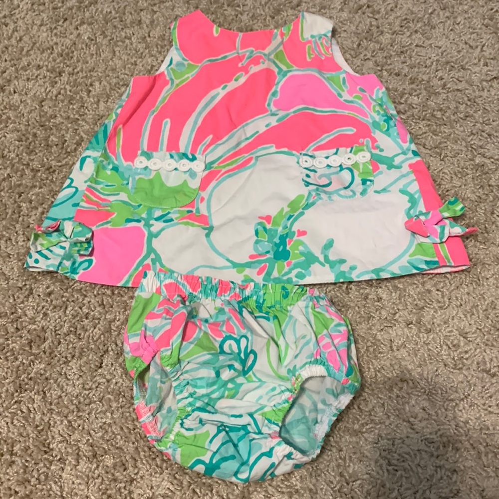 Lilly Pulitzer dress and bloomers 3-6 months! In excellent condition